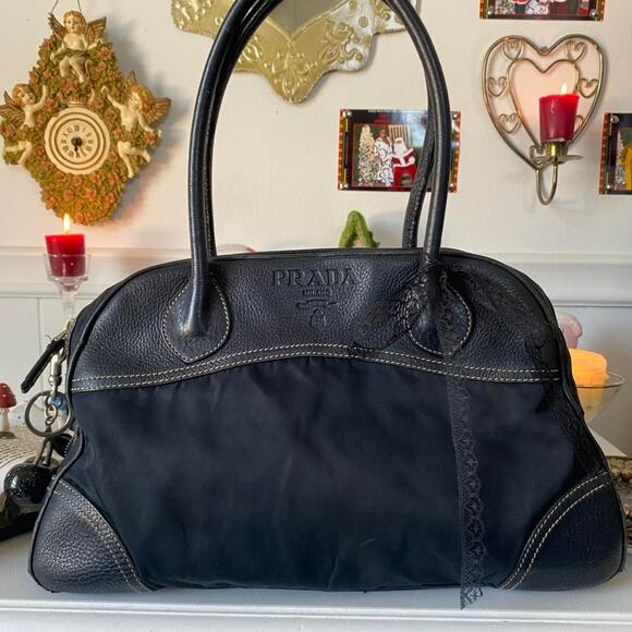 Prada Handbags - Prada tessuto leather boston